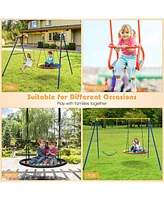 Sugift 660 Lbs Extra-Large A-Shaped Swing Stand with Anti-Slip Footpads (Without Seat)