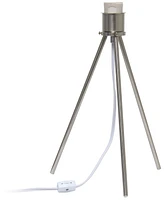 Creekwood Home 19.69" Contemporary Brushed Nickel Pedestal Table Lamp