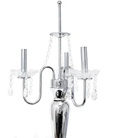 Lalia Home 31" Chrome Cascading Crystal Table Lamp