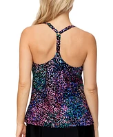 Island Escape Women's Printed Racerback Underwire Tankini Top, Exclusively at Macy's