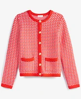 On 34th Women's Patterned Jacquard Cardigan, Exclusively at Macy's