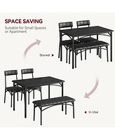 gaomon Dining Table Set for 4, Kitchen Table and Chairs for 4, Rectangular Kitchen Table Set , Dining Room Table Set,Black