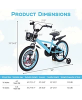 Hongge 16/18 Inch Kids Bike with Adjustable Handlebar and Saddle for 4-8 Years Old