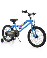 Hongge 16/18 Inch Kids Bike Led Lighted Adjustable with Training Wheels for 4-8 Years Old Kids