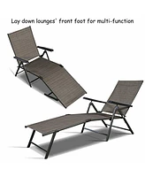 Inolait Set of 2 Adjustable Chaise Lounge Chair with 5 Reclining Positions