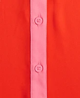 On 34th Women's Button-Front Crepe Shirt