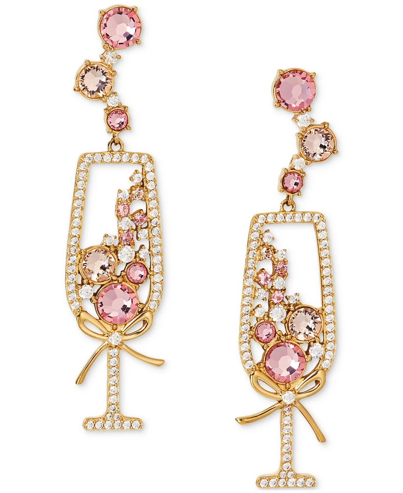 Ajoa by Nadri 18k Gold-Plated Mixed Stone Champagne Glass Drop Earrings