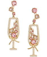 Ajoa by Nadri 18k Gold-Plated Mixed Stone Champagne Glass Drop Earrings