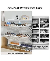 gaomon Shoe Cabinet with 4 Flip Drawers,Freestanding Shoe Storage Cabinet Organizer for Entryway,Shoe Rack Cabinet,Dry and wet Separation Shoe Organiz