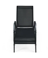 Inolait Adjustable Patio Chaise Folding Lounge Chair with Backrest