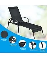 Inolait Adjustable Patio Chaise Folding Lounge Chair with Backrest