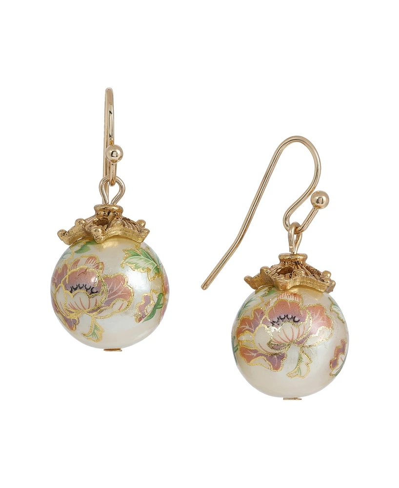 2028 Floral Acrylic Bead Drop Earrings