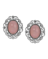 2028 Glass Filigree Post Back Stud Earrings