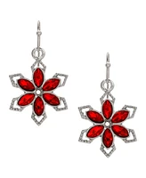 2028 Crystal Flower Drop Earrings