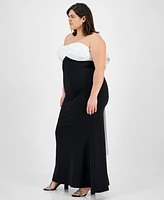 City Studios Plus Bow-Back Sleeveless Gown