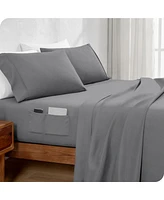 Bare Home Double Brushed Dual Pocket Full Fitted Sheet