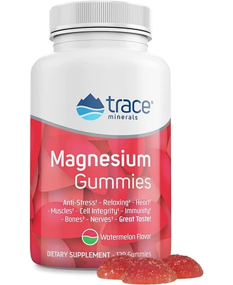 Trace Minerals | Magnesium Gummies (120ct) Low Sugar | 84 mg Magnesium Citrate | Natural Sleep, Muscle, Mood and Digestive Support | for Adults & Kids