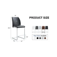 Streamdale Furniture A set of two black chairs, including Pu pads + silver metal legs. Small size, suitable for some people, suitable for dining room,