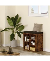 gaomon Inches Shoe Bench with Cushion, Shoe Rack Bench