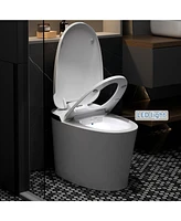 gaomon Smart Toilet, Auto Flush Smart Toilet, Modern Toilet for Bathroom, Elongated Smart Tankless Toilet with Heated Seat, Foot Sensor Operation, Aut