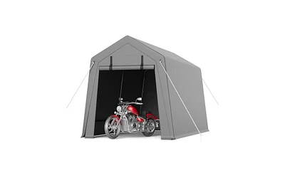 gaomon 7' x 15' Motorcycle Storage Shed, Heavy Duty Portable Tent with Rolled Zipper Door, Waterproof Design for Motorcycle, Bike, Firewood, and Garde