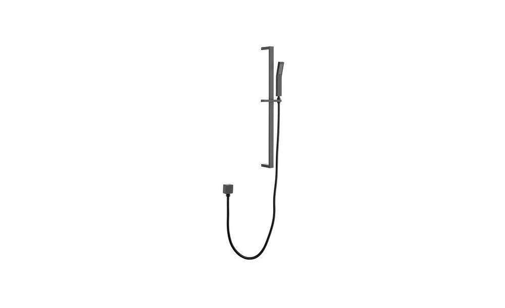 Slickblue Eco-Performance Handheld Shower: Matte Black Shower Head with 28-Inch Slide Bar and 59-Inch Hose