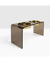 Hiddin Large Bronze Double Bowl Pet Feeder