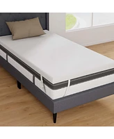 Costway 3" Gel-Infused Memory Foam Mattress Topper with Removable & Washable Cover