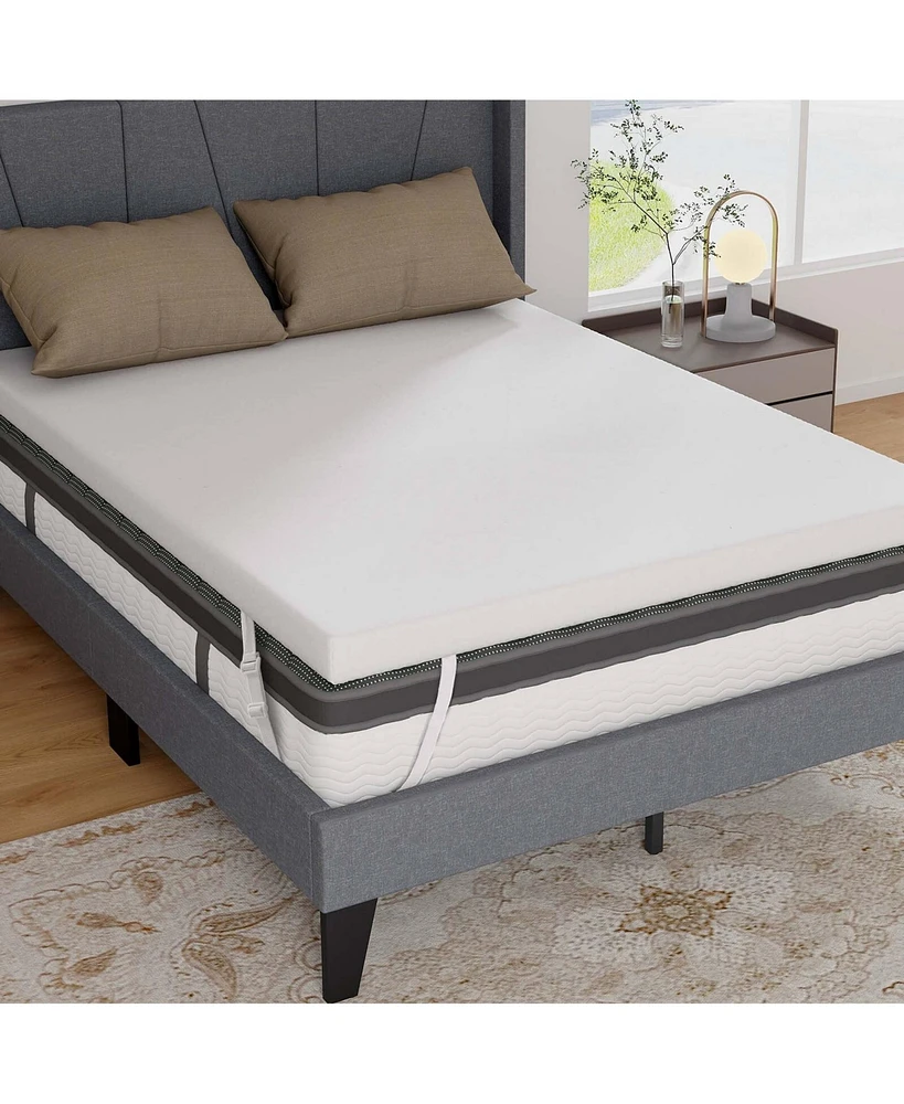 3" Gel-Infused Memory Foam Mattress Topper with Removable & Washable Cover