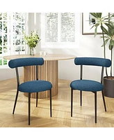 Streamdale Furniture Modern Toothpick Dining Chairs with Curved Backrests (Set of 2)