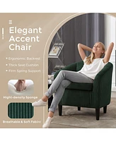 Living Room Accent Barrel Chair, Century Modern Style Decorative Chair, Armchair for Living Room with Thick Cushions and Pillows, Comfy Single Sofa Ch