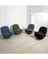 360 Swivel Recliner Adjustable Chair Chenille Glider Swivel Reclining Sofa Chair with Black Metal Round Base