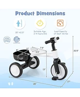 Hongge Toddler Convertible Trike with 86° Limited Steering Angle and Carbon Steel Frame