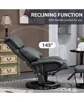 Streamdale Furniture Massage Recliner Chair with Footstool, 360 Swivel Recliner, Gray