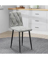 Dining Chairs Set of 4, Modern Kitchen Dining Room Chairs, Velvet Dining Chair Upholstered Cushion Seat and Sturdy Metal Legs