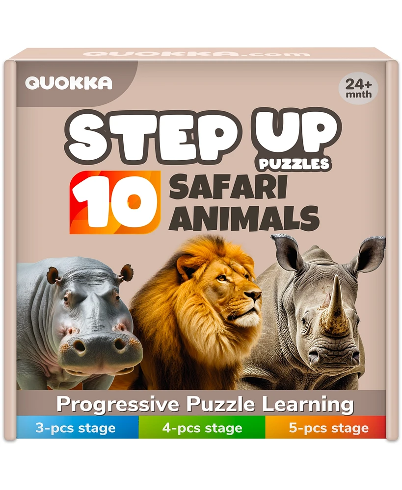 Quokka 40 Big PieceToddler Puzzles Ages 2-4 - 8 Realistic Animal Shapes