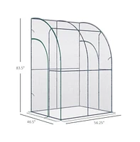 Slickblue Walk-in Greenhouse with Green Frame and Clear Panels for Optimal Plant Growth