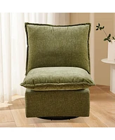 Detachable Green Chenille Single 360 Swivel Rocking Rocker,360 Swivel Sofa Chair & Single Sofa Lounge, Comfortable Seating for Living Room & Bedroom,