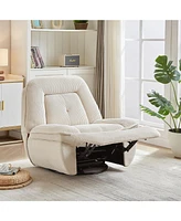 Streamdale Furniture 360 Degree Corduroy Swivel Upholstered Manual Recliner Chair, Theater Recliner Sofa, Nursery Glider Rocker for Living Room