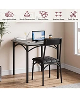 gaomon Dining Table Set, Kitchen Table and Chairs for 2, with 2 Upholstered Chairs, 3 Piece Dining Table Set,Rustic Grey