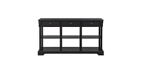 Slickblue Retro Console Sofa Table - Ample Storage Buffet Cabinet with Open Shelves & 3 Drawers for Entryway
