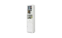 Mdf Spray Paint Bathroom Cabinet – White High Storage Unit with 2 Doors, 1 Drawer, and 1 Shelf