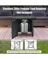 Skonyon 50000 Btu 32 Inch Square Propane Gas Fire Pit Table