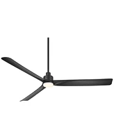 Casa Vieja 60" Sailplane Modern Industrial Indoor Outdoor Ceiling Fan 3 Blade Led Light Remote Control Matte Black Finish Blades Bedroom Patio Living