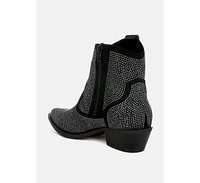 Rag & Co Costello Rhinestones Embellished Cowboy Boots