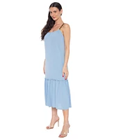 Bebe Women's 2 Tier Midi Airflow Dress with Novelty Straps