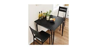 gaomon Dining Table for 2, Small Table and Chairs Set of 2, Square Dinette Set for 2, Dinner Table Set,Black
