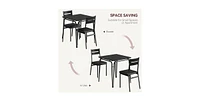 gaomon Dining Table for 2, Small Table and Chairs Set of 2, Square Dinette Set for 2, Dinner Table Set,Black