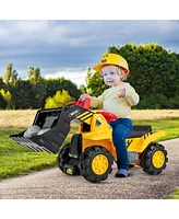Hongge Kids Ride On Bulldozer Toy Play Truck with Adjustable Bucket Aged 3+ Years Old