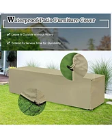 Sugift 8 Pieces Patio Rattan Furniture Set with Storage Waterproof Cover and Cushion-Gray